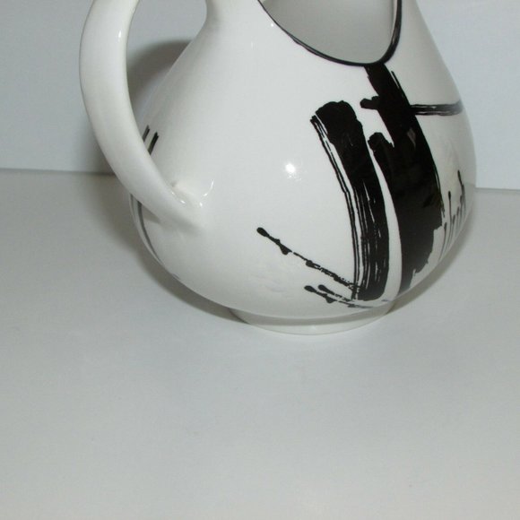 Vintage Sango CALLIGRAPHY Creamer LARRY LAZLO Collection Black Brush Strokes - Picture 6 of 9